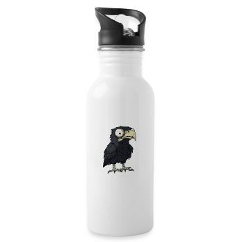Adler Halloween Lustig Zombie - Trinkflasche mit integriertem Trinkhalm - Weiß - Rechts
