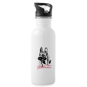 Chien Malinois belge chien de sport chiens Wilsigns - Gourde avec paille intégrée - blanc - Droite