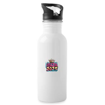 Ibiza 2025 Krone - Water bottle with straw - white - Right