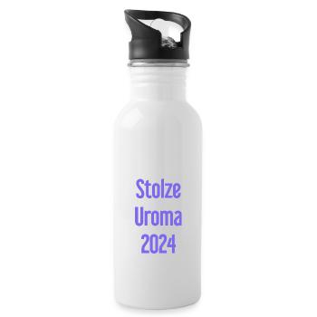 Stolze Uroma 2024 - Trinkflasche mit integriertem Trinkhalm - Weiß - Rechts