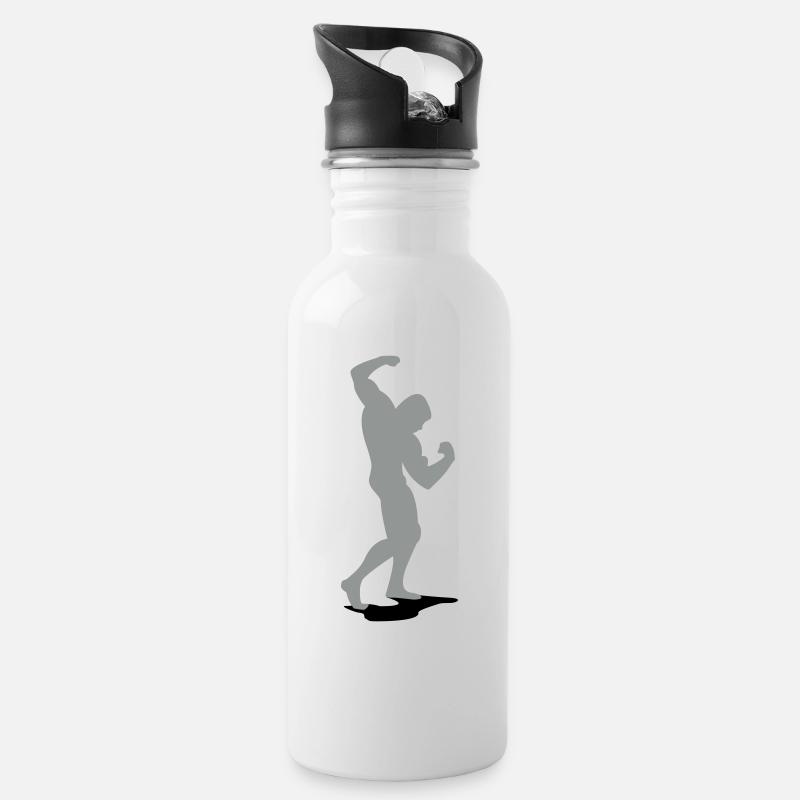 Pose - Trinkflasche mit integriertem Trinkhalm - Weiß