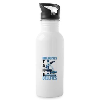 Biologists Take Cellfies 2 - Trinkflasche mit integriertem Trinkhalm - Weiß - Rechts