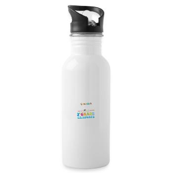 Proud Daddy of a 2nd Grade Class of 2023 - Water bottle with straw - white - Right