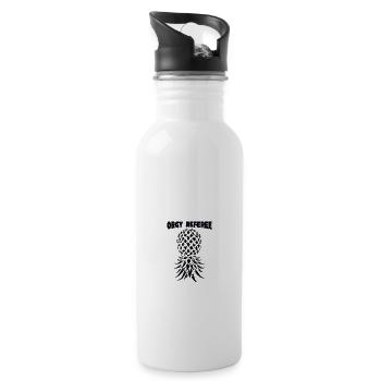 Orgy Referee Swinger Party Pineapple Threesome - Water bottle with straw - white - Right