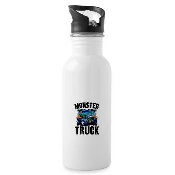 monster truck - Gourde avec paille intégrée - blanc - Droite