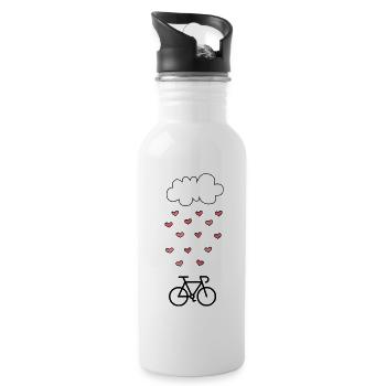 j aime le vélo velo cycliste cyclisme - Gourde avec paille intégrée - blanc - Droite