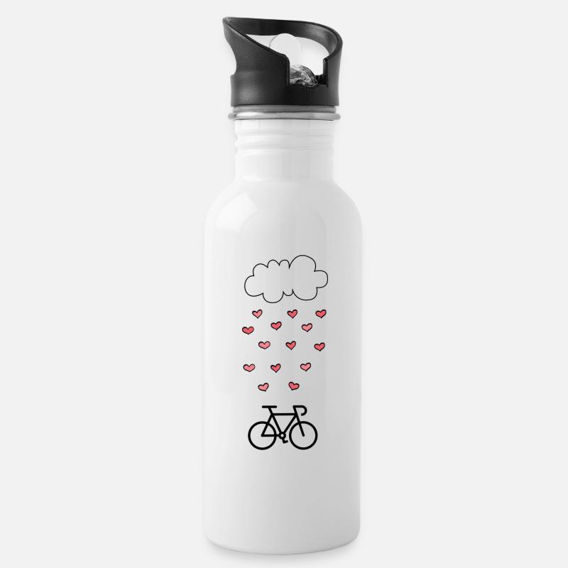 Ich liebe Radfahren Radfahren Radfahren - Trinkflasche mit integriertem Trinkhalm - Weiß