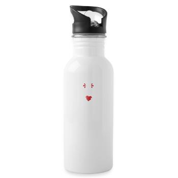 Valentinstag Geschenk romantisches Paar verliebt - Trinkflasche mit integriertem Trinkhalm - Weiß - Rechts