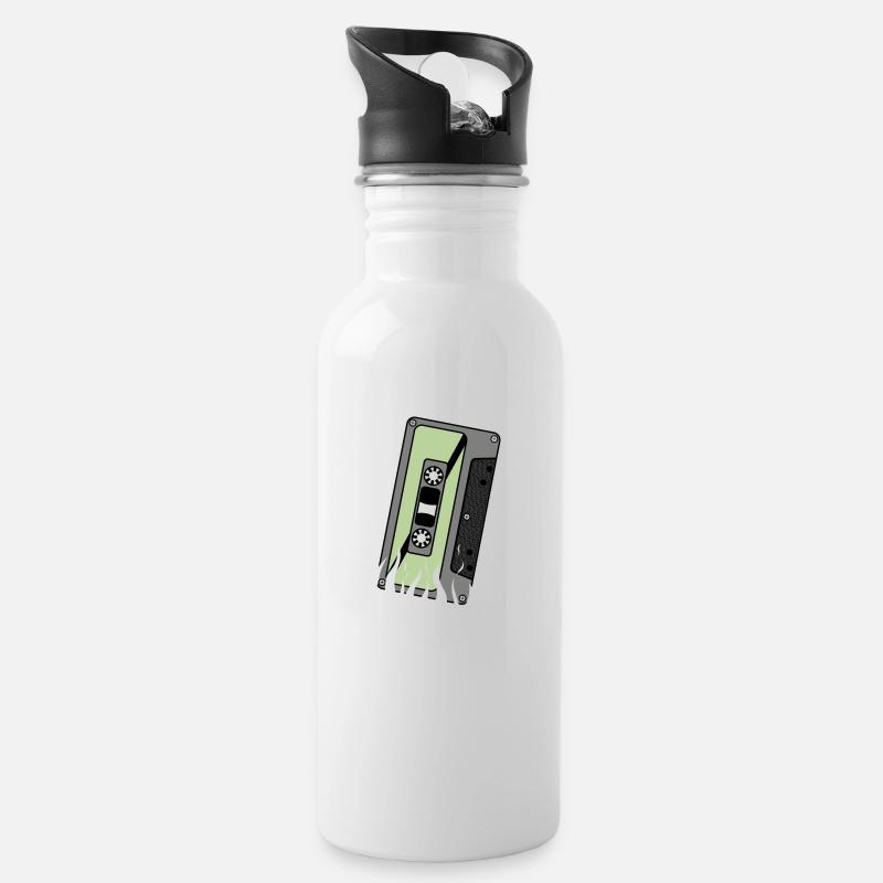 cassette - Trinkflasche mit integriertem Trinkhalm - Weiß