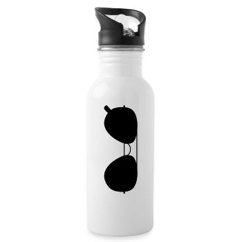 Sonnenbrille - Trinkflasche mit integriertem Trinkhalm - Weiß - Rechts
