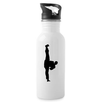 taekwondo sport2 - Gourde avec paille intégrée - blanc - Droite