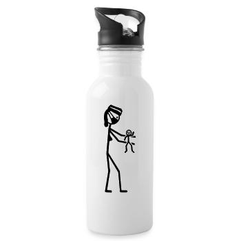 Hebamme - Trinkflasche mit integriertem Trinkhalm - Weiß - Rechts