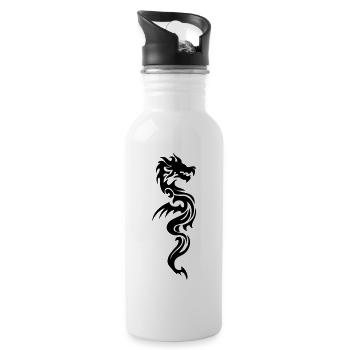 Drachen Kampfsport - Trinkflasche mit integriertem Trinkhalm - Weiß - Rechts
