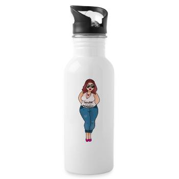 Curve is the new perfect - Water bottle with straw - white - Right