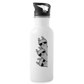 Cool Llamas Team Friends Crew look from the side - Water bottle with straw - white - Right