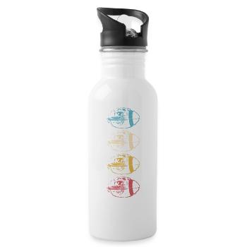 Amerikanischer Football amerikanisch Vektor Stolz - Trinkflasche mit integriertem Trinkhalm - Weiß - Rechts