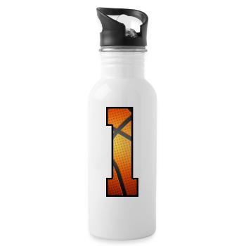 Kinder 1. Geburtstag Basketballspieler 1 Jahr alt - Trinkflasche mit integriertem Trinkhalm - Weiß - Rechts