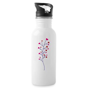 Flower Flower Plant - Water bottle with straw - white - Right
