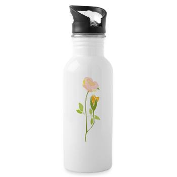 Rose - Gourde avec paille intégrée - blanc - Droite