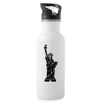 Freiheitsstatue Statue of Liberty - Water bottle with straw - white - Right