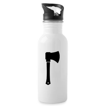 Axt - Trinkflasche mit integriertem Trinkhalm - Weiß - Rechts