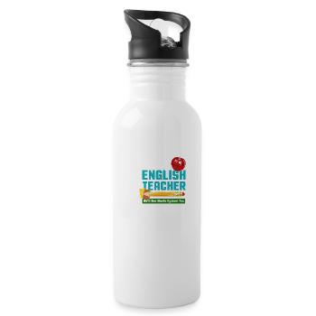 Never Mess With An English Teacher - Water bottle with straw - white - Right
