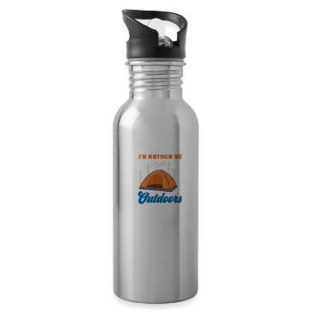 I'd Rather Be Outdoors - Trinkflasche mit integriertem Trinkhalm - Lightsilver - Rechts