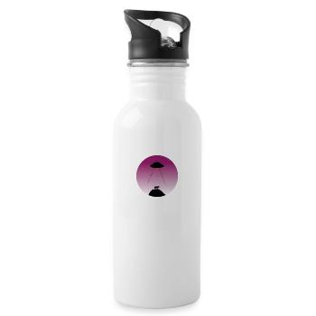Alien abduction - Trinkflasche mit integriertem Trinkhalm - Weiß - Rechts