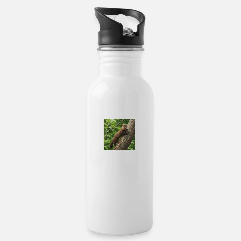 Marder - Trinkflasche mit integriertem Trinkhalm - Weiß