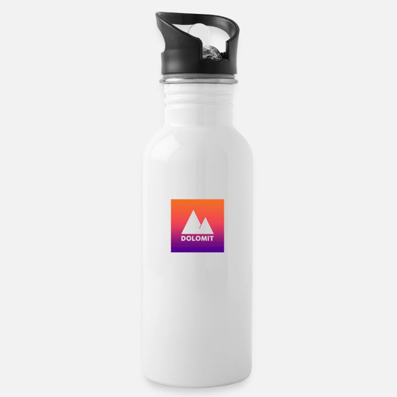Dolomit - Trinkflasche mit integriertem Trinkhalm - Weiß