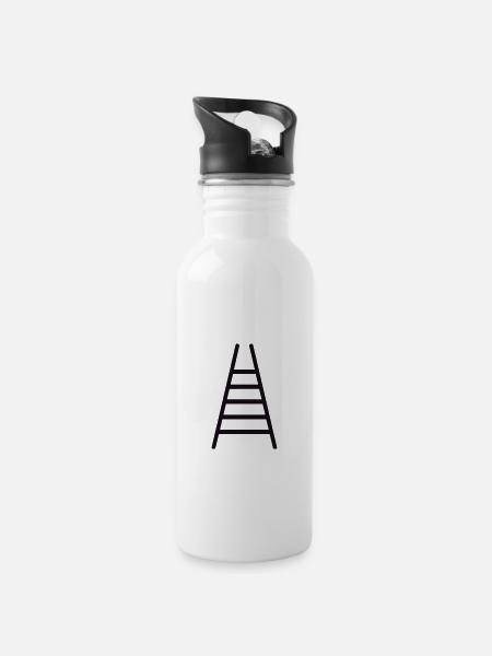 Leiter - Trinkflasche mit integriertem Trinkhalm - Weiß