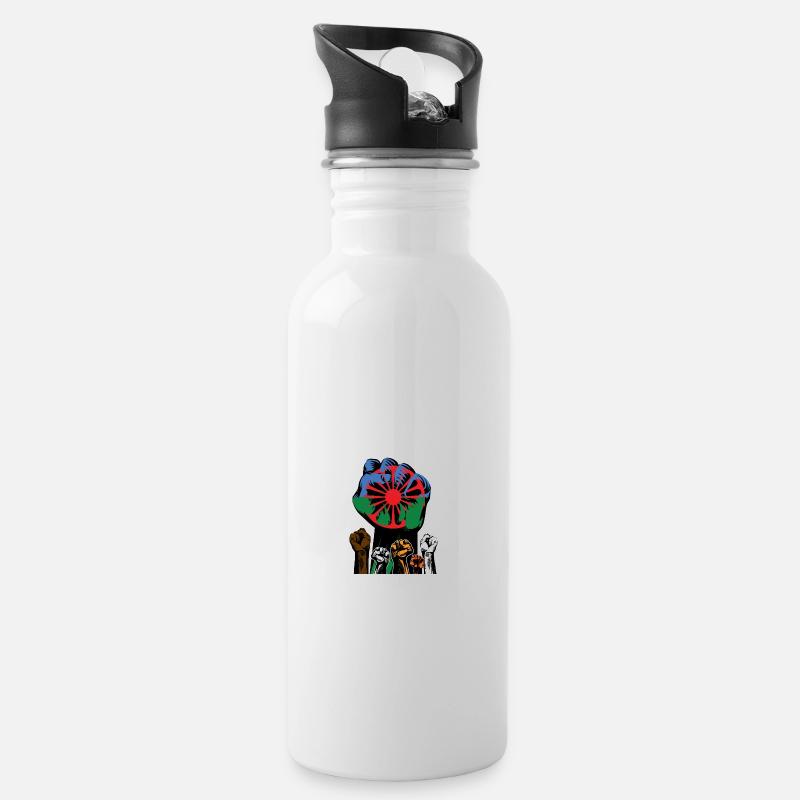 ROMA REVOLUTION - Trinkflasche mit integriertem Trinkhalm - Weiß