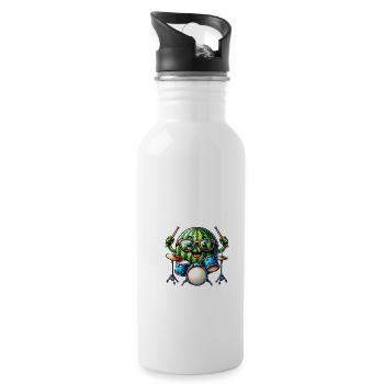 Global - Black without Japan Template - Water bottle with straw - white - Right