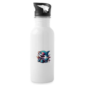 Global - Black without Japan Template - Water bottle with straw - white - Right