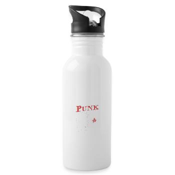 Punk seit 1967, Punks Not Dead, 57 Jahre alt und - Trinkflasche mit integriertem Trinkhalm - Weiß - Rechts