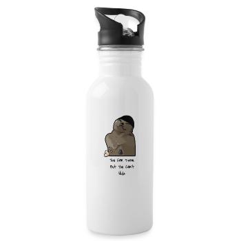 You Can Swim But You Cant Hide - Water bottle with straw - white - Right
