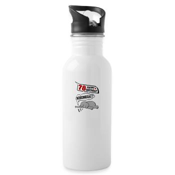 Geburtstag 78 Jahre Birthday Elefant Scheissegal - Trinkflasche mit integriertem Trinkhalm - Weiß - Rechts