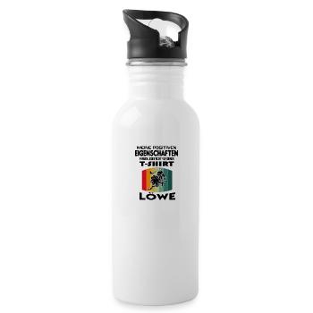 Geburtstag Sternzeichen Retro Löwe - Trinkflasche mit integriertem Trinkhalm - Weiß - Rechts