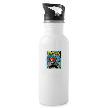 Punkrock - Trinkflasche mit integriertem Trinkhalm - Weiß - Rechts