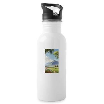 Paysage - Gourde avec paille intégrée - blanc - Droite