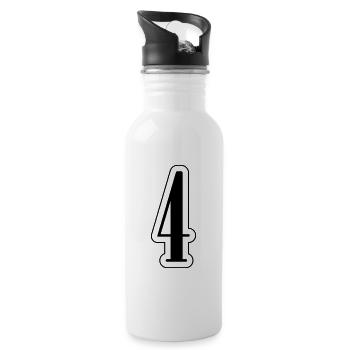 4 Number symbol - Water bottle with straw - white - Right