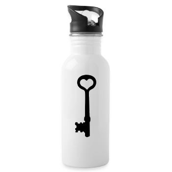The key to my heart - Water bottle with straw - white - Right