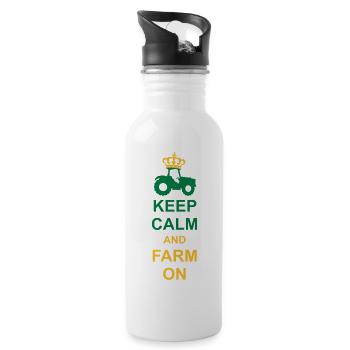 Ferme Keep Calm - Gourde avec paille intégrée - blanc - Droite