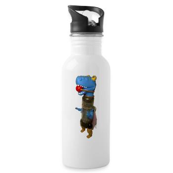 Sklaven Dino - Trinkflasche mit integriertem Trinkhalm - Weiß - Rechts