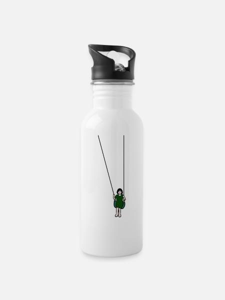 Swing - Trinkflasche mit integriertem Trinkhalm - Weiß
