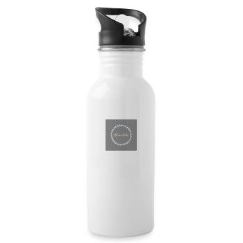 Blumen - Trinkflasche mit integriertem Trinkhalm - Weiß - Rechts
