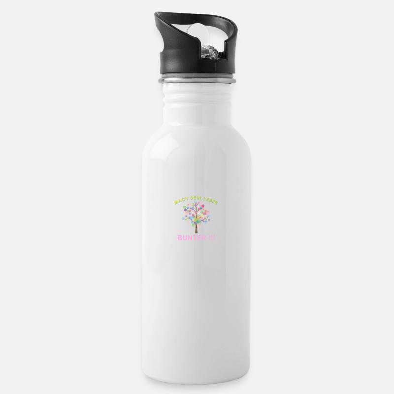 Baum - Trinkflasche mit integriertem Trinkhalm - Weiß
