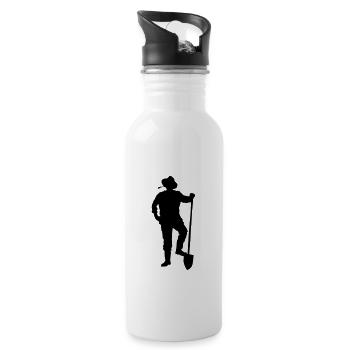 farmer silhouette - Gourde avec paille intégrée - blanc - Droite