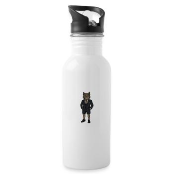 Successful wolf - Water bottle with straw - white - Right