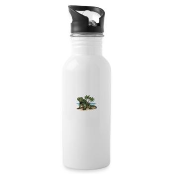 Galapagos-Inseln Eidechse - Trinkflasche mit integriertem Trinkhalm - Weiß - Rechts